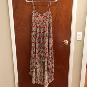 Geometric Arrow Print High Low Dress